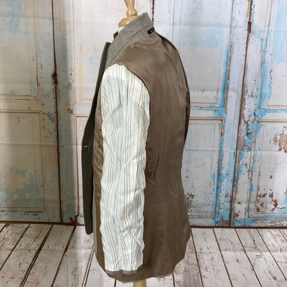 Lauren Ralph Lauren Mens 2 Button Blazer Sport Coat Jacket Beige Plaid 42R - Picture 10 of 13